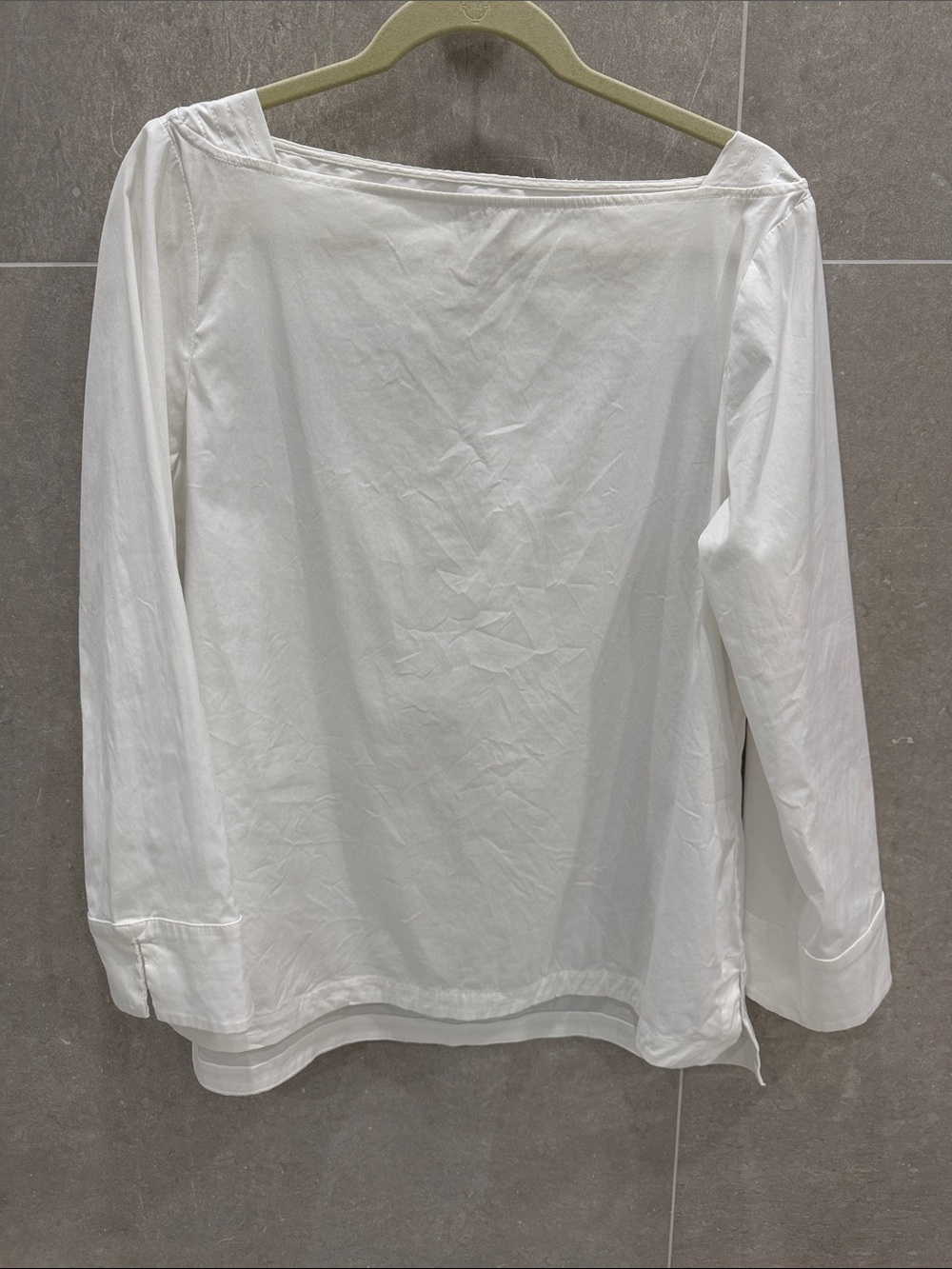 Chico's White Boatneck Long-Sleeve Blouse